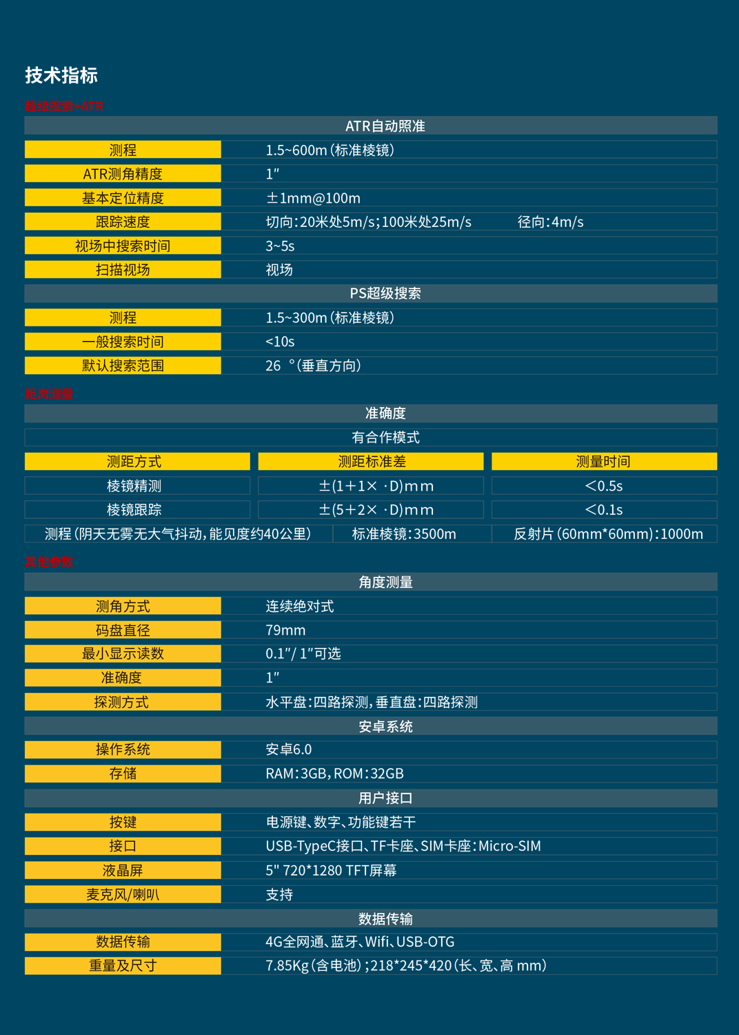 科力達(dá)KTS-591測(cè)量機(jī)器人技術(shù)參數(shù)